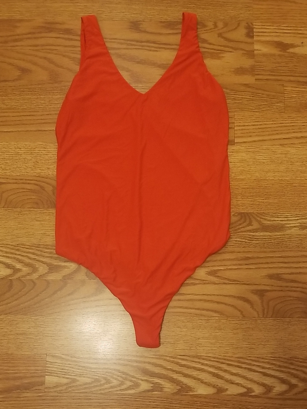 aerie SmoothEZ Bright Orange V-Neck Bodysuit
